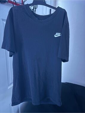 Nike Black Tee with White Swoosh Logo